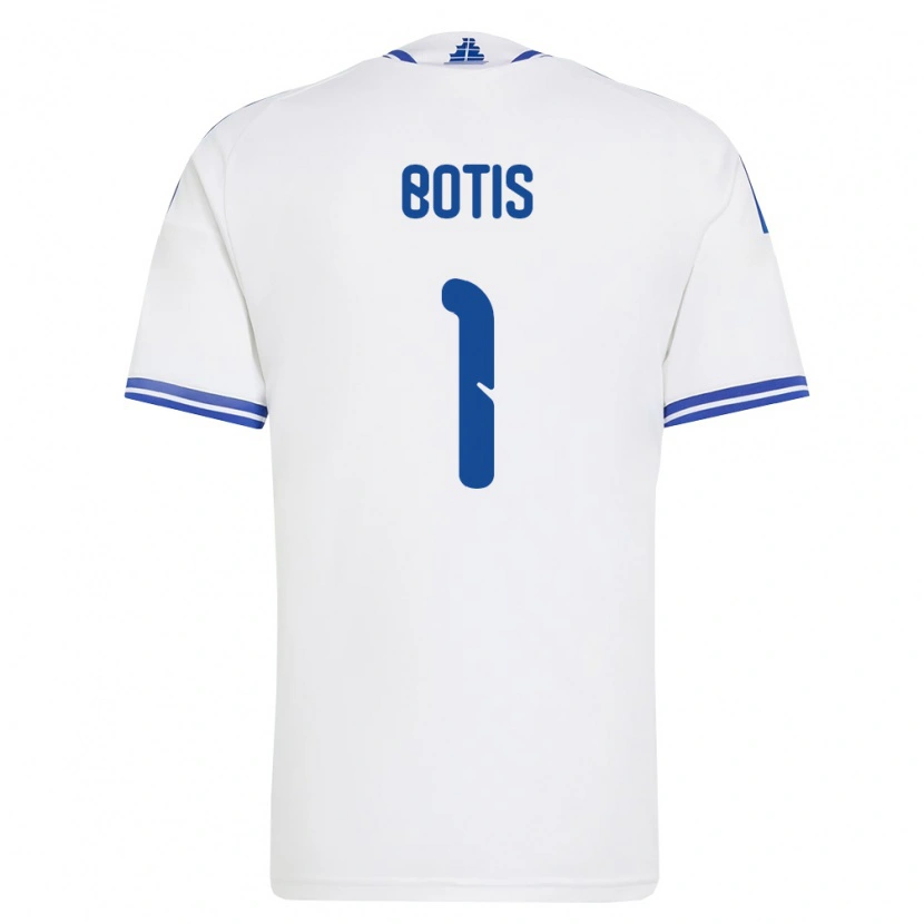 Danxen Dámské Řecko Nikolaos Botis #1 Bílá Modrá Domů Hráčské Dresy 26-28 Dres
