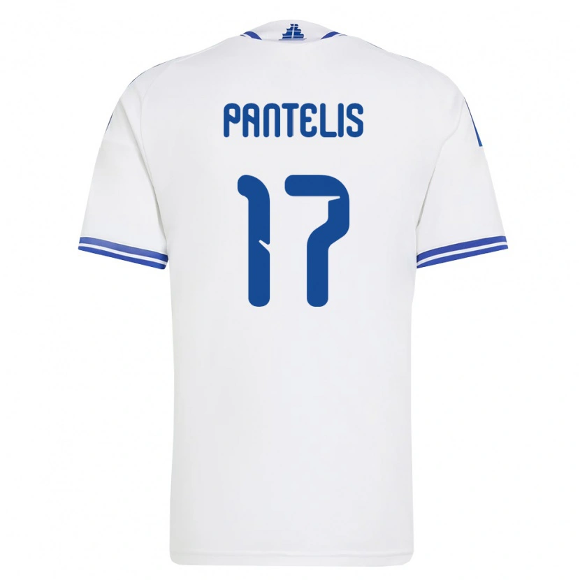 Danxen Dámské Řecko Pantelis Hatzidiakos #17 Bílá Modrá Domů Hráčské Dresy 26-28 Dres