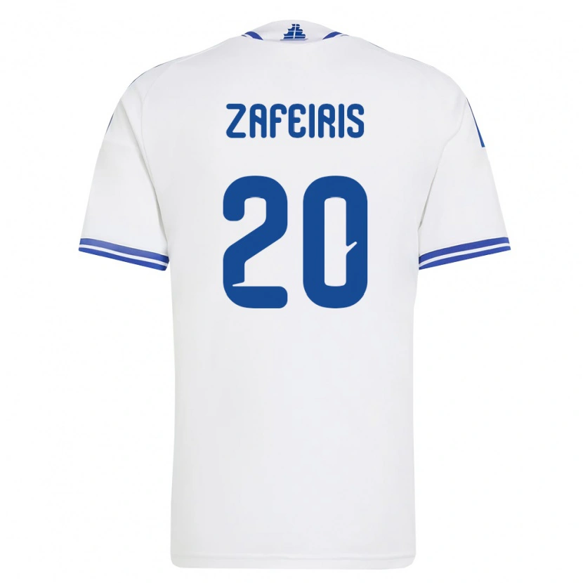 Danxen Dámské Řecko Christos Zafeiris #20 Bílá Modrá Domů Hráčské Dresy 26-28 Dres