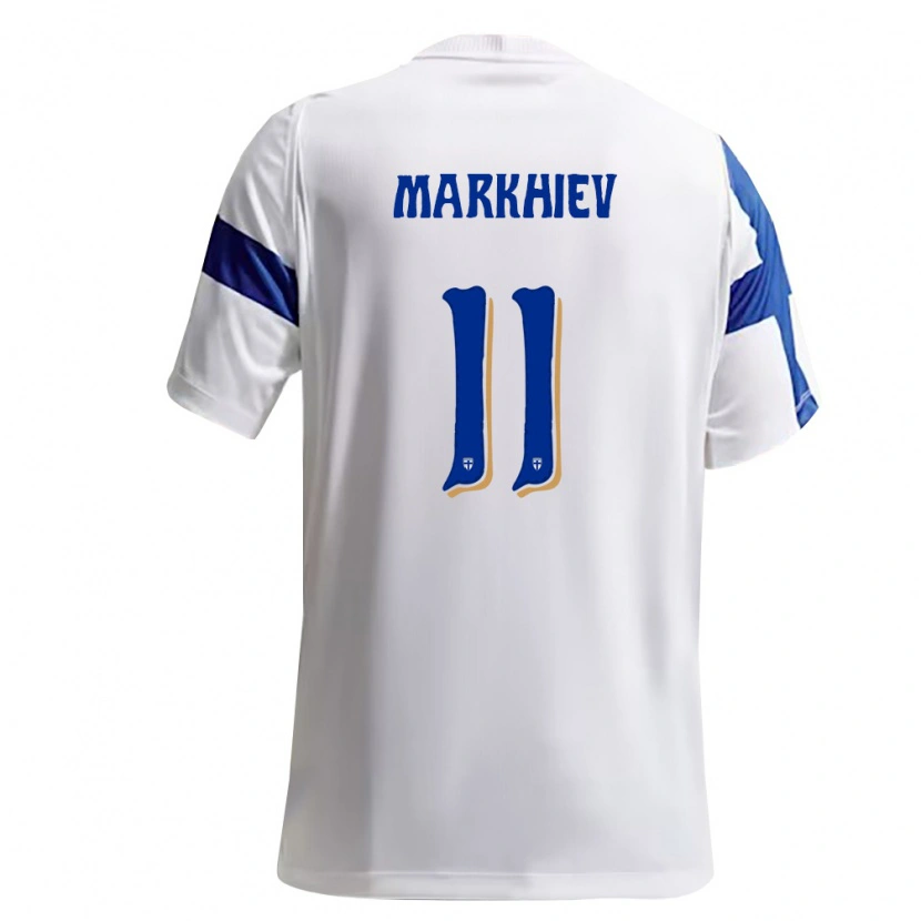 Danxen Dámské Finsko Adam Markhiev #11 Bílá Modrá Domů Hráčské Dresy 26-28 Dres