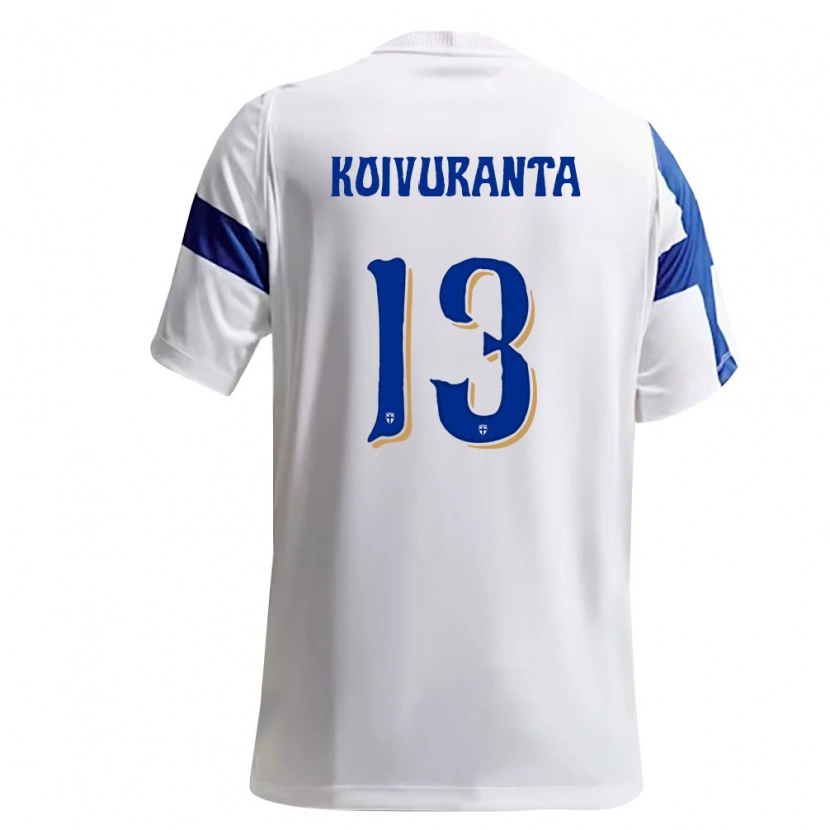Danxen Dámské Finsko Toivo Koivuranta #13 Bílá Modrá Domů Hráčské Dresy 26-28 Dres