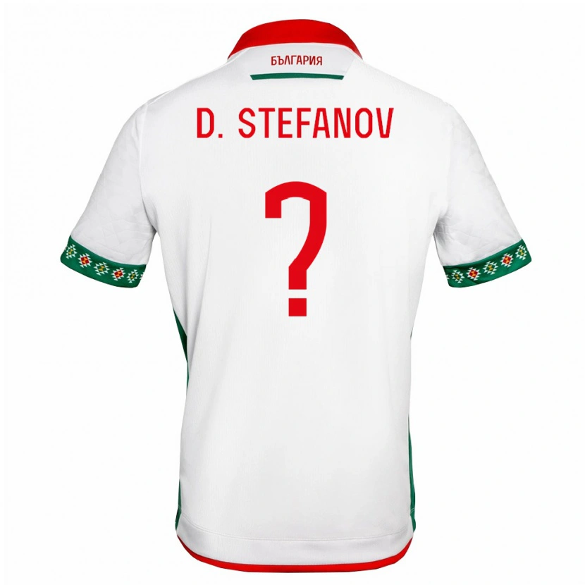 Danxen Dámské Bulharsko Dimitar Stefanov #0 Bílá Zelená Červená Domů Hráčské Dresy 26-28 Dres