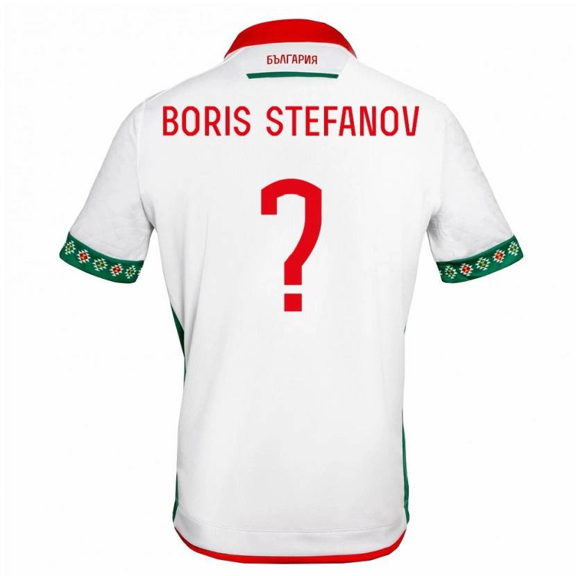 Danxen Dámské Bulharsko Boris Stefanov #0 Bílá Zelená Červená Domů Hráčské Dresy 26-28 Dres