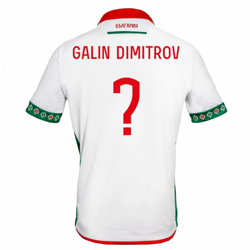 Danxen Dámské Bulharsko Galin Dimitrov #0 Bílá Zelená Červená Domů Hráčské Dresy 26-28 Dres