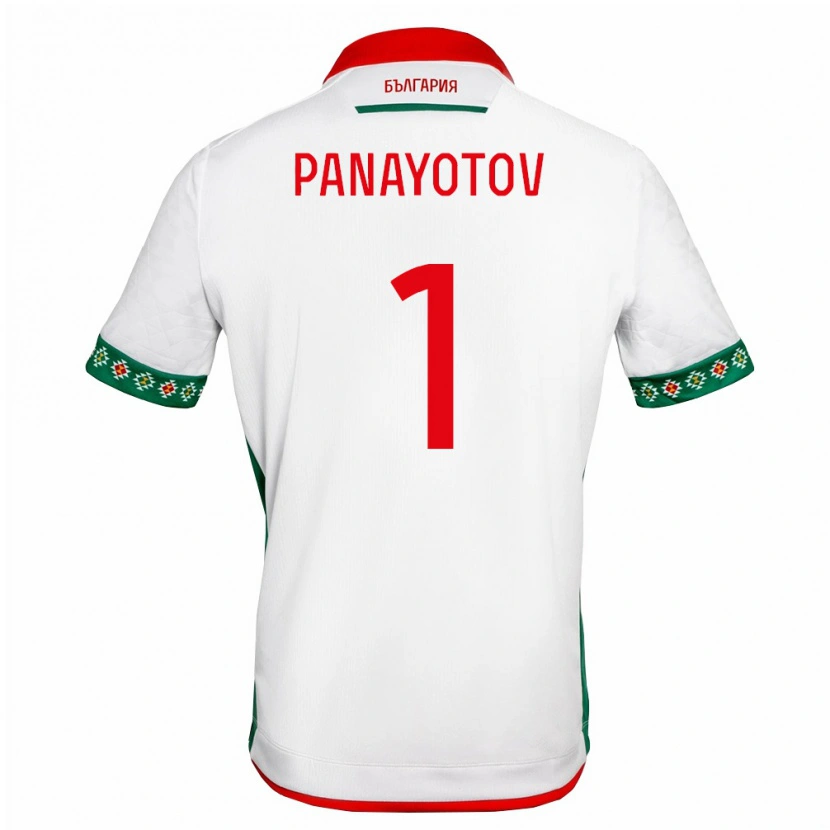 Danxen Dámské Bulharsko Aleksandar Panayotov #1 Bílá Zelená Červená Domů Hráčské Dresy 26-28 Dres