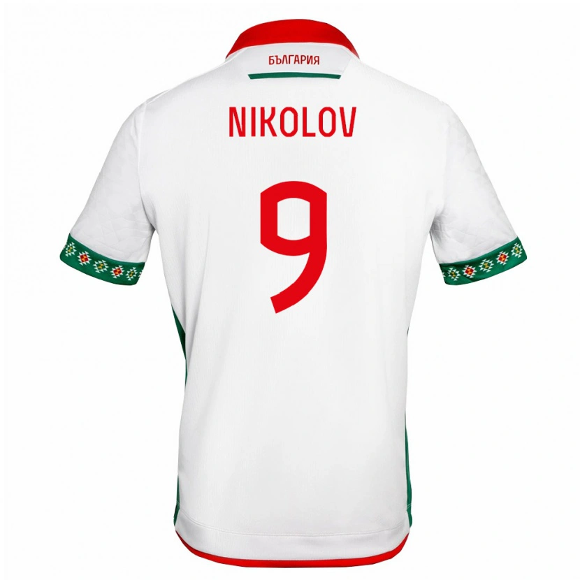Danxen Dámské Bulharsko Vladimir Nikolov #9 Bílá Zelená Červená Domů Hráčské Dresy 26-28 Dres