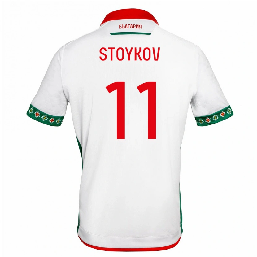 Danxen Dámské Bulharsko Preslav Stoykov #11 Bílá Zelená Červená Domů Hráčské Dresy 26-28 Dres