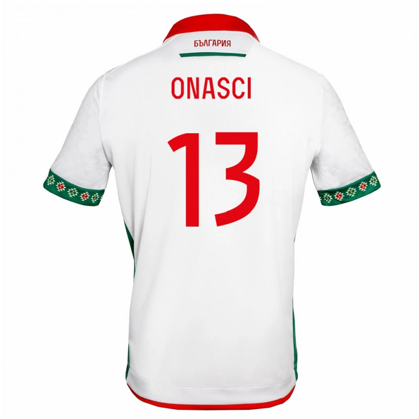 Danxen Dámské Bulharsko Kubrat Onasci #13 Bílá Zelená Červená Domů Hráčské Dresy 26-28 Dres
