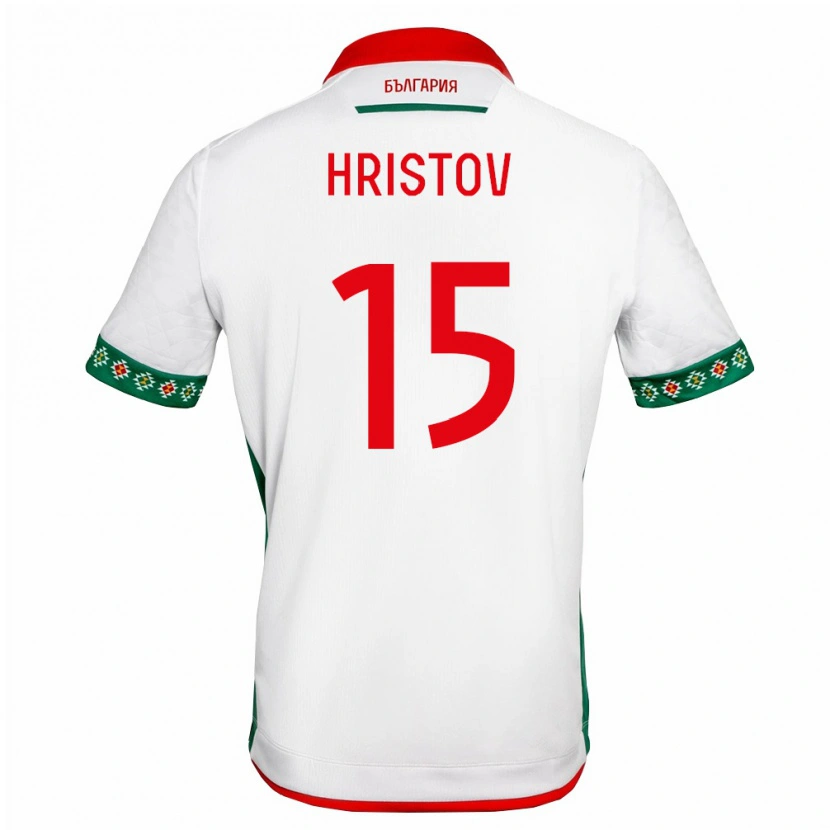 Danxen Dámské Bulharsko Petko Hristov #15 Bílá Zelená Červená Domů Hráčské Dresy 26-28 Dres