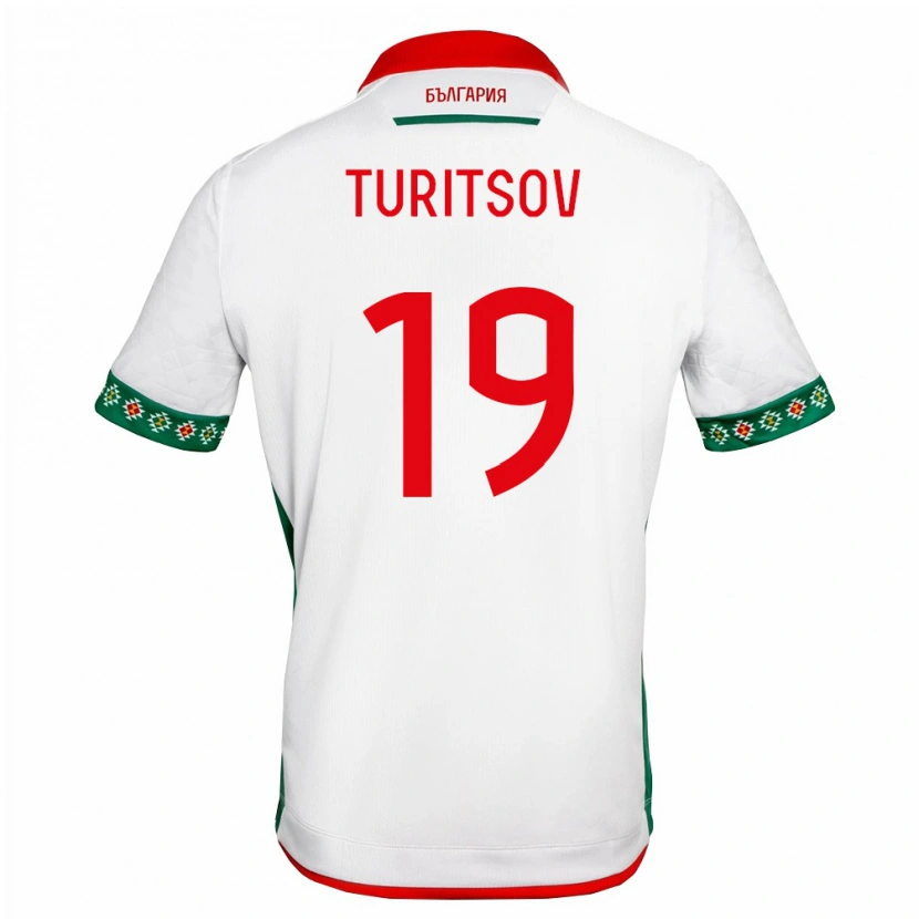 Danxen Dámské Bulharsko Ivan Turitsov #19 Bílá Zelená Červená Domů Hráčské Dresy 26-28 Dres