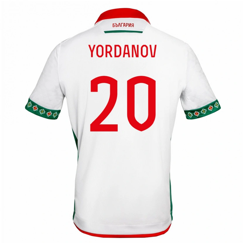 Danxen Dámské Bulharsko Damyan Yordanov #20 Bílá Zelená Červená Domů Hráčské Dresy 26-28 Dres