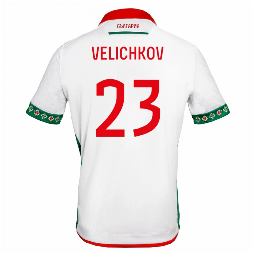 Danxen Dámské Bulharsko Martin Velichkov #23 Bílá Zelená Červená Domů Hráčské Dresy 26-28 Dres
