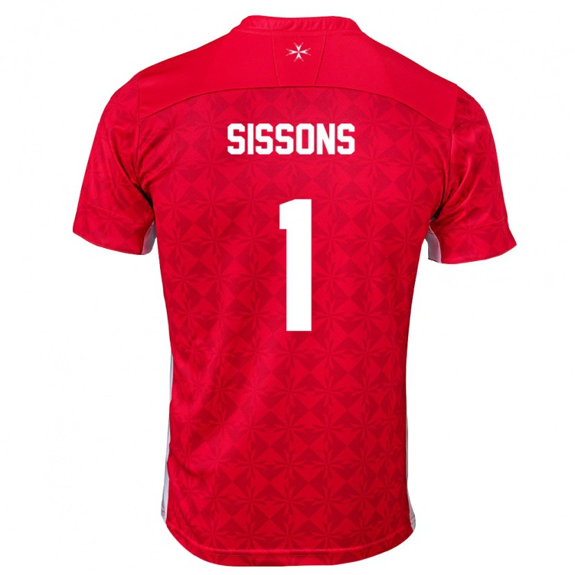 Danxen Dámské Malta James Sissons #1 Červená Bílá Domů Hráčské Dresy 26-28 Dres