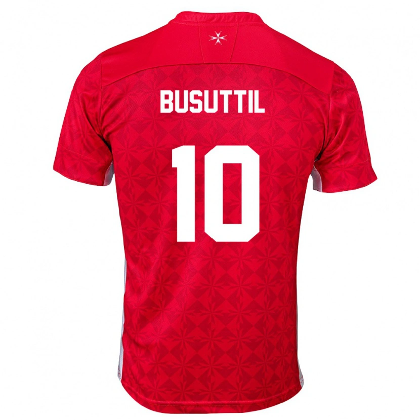 Danxen Dámské Malta Nicholas Busuttil #10 Červená Bílá Domů Hráčské Dresy 26-28 Dres