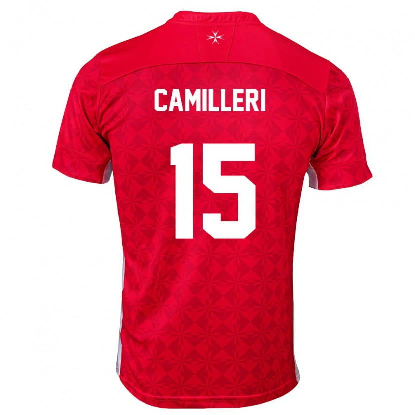 Danxen Dámské Malta Jack Camilleri #15 Červená Bílá Domů Hráčské Dresy 26-28 Dres