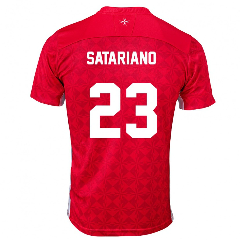 Danxen Dámské Malta Alexander Satariano #23 Červená Bílá Domů Hráčské Dresy 26-28 Dres