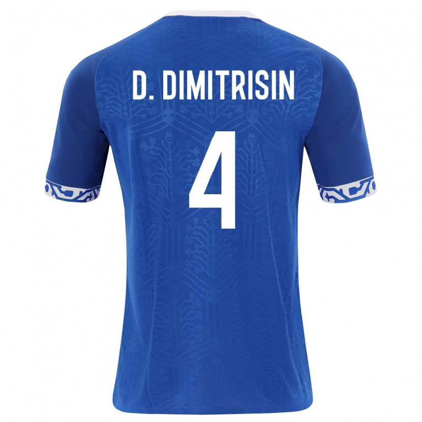 Danxen Dámské Moldavsko David Dimitrișin #4 Královská Modrá Bílá Domů Hráčské Dresy 26-28 Dres