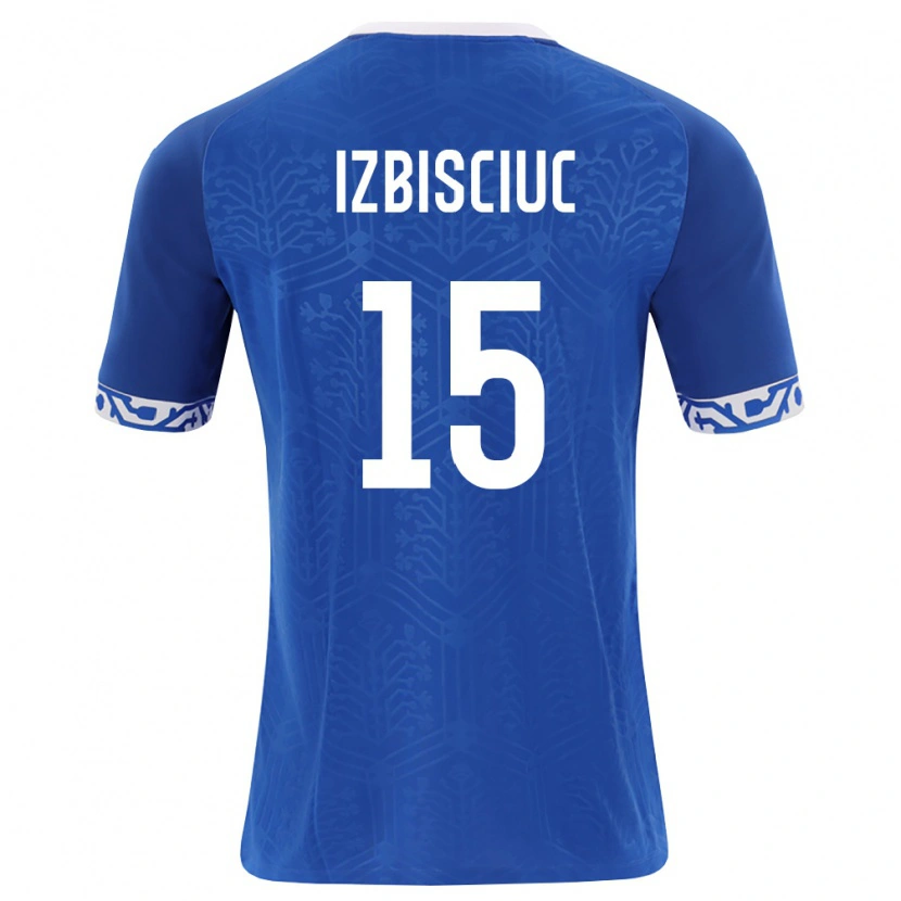 Danxen Dámské Moldavsko Pedro Izbișciuc #15 Královská Modrá Bílá Domů Hráčské Dresy 26-28 Dres