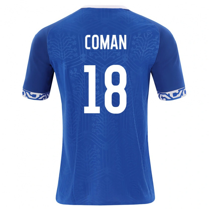 Danxen Dámské Moldavsko Alexandru Coman #18 Královská Modrá Bílá Domů Hráčské Dresy 26-28 Dres