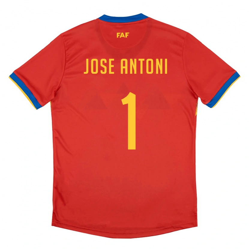 Danxen Dámské Andorra Josep Antoni #1 Červená Modrá Žlutá Domů Hráčské Dresy 26-28 Dres