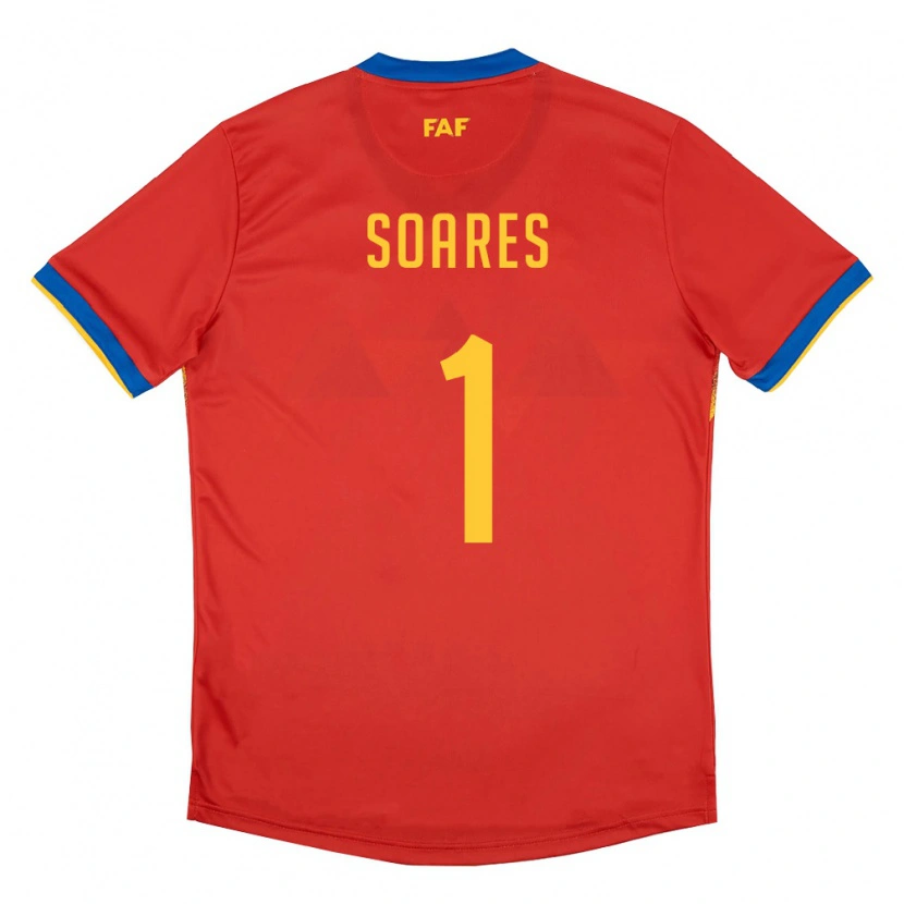 Danxen Dámské Andorra Nil Soares #1 Červená Modrá Žlutá Domů Hráčské Dresy 26-28 Dres