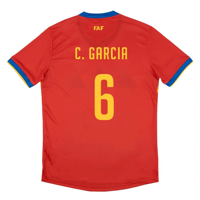 Danxen Dámské Andorra Christian Garcia #6 Červená Modrá Žlutá Domů Hráčské Dresy 26-28 Dres