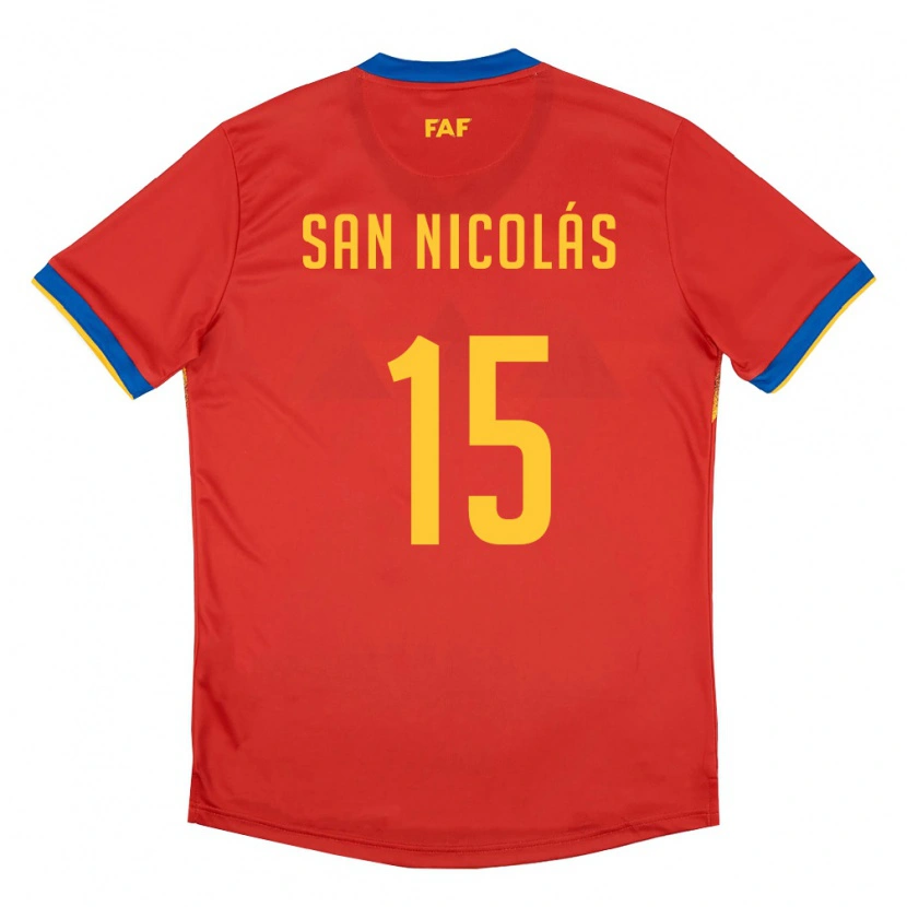 Danxen Dámské Andorra Moisés San Nicolás #15 Červená Modrá Žlutá Domů Hráčské Dresy 26-28 Dres