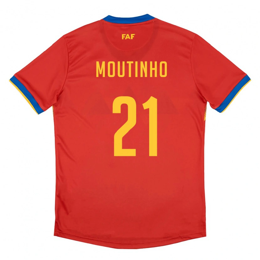 Danxen Dámské Andorra Joel Moutinho #21 Červená Modrá Žlutá Domů Hráčské Dresy 26-28 Dres