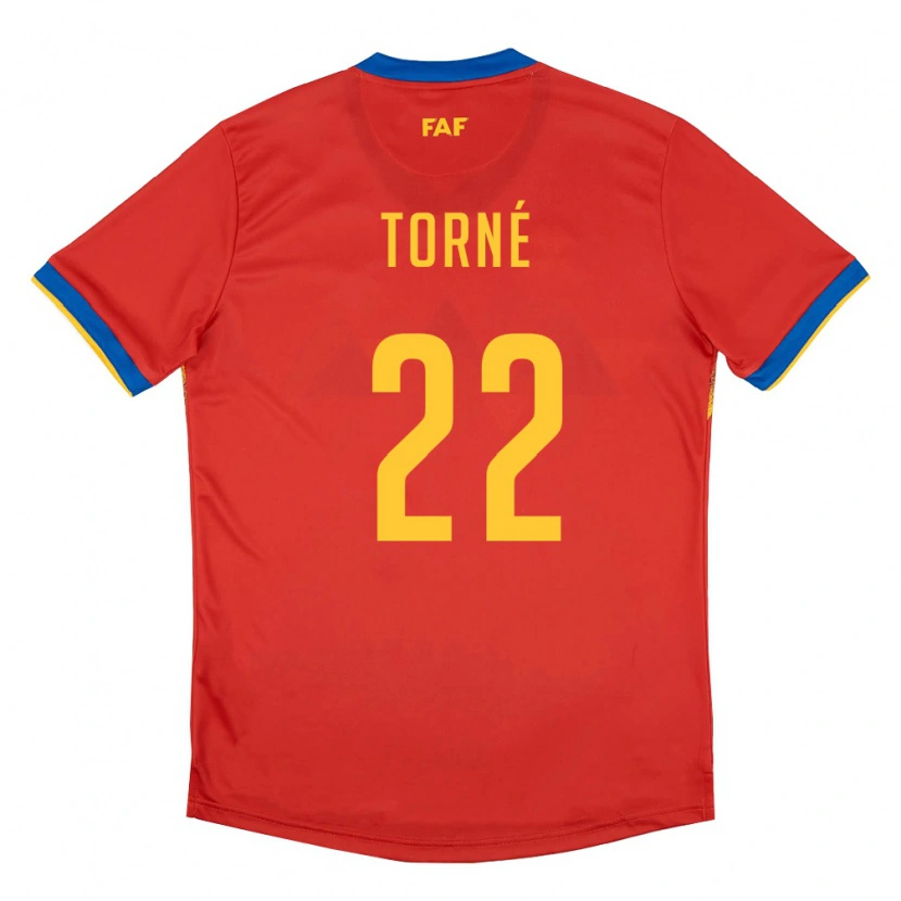 Danxen Dámské Andorra Marc Torné #22 Červená Modrá Žlutá Domů Hráčské Dresy 26-28 Dres