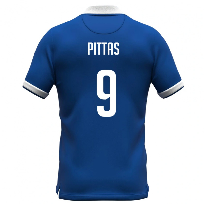 Danxen Dámské Kypr Ioannis Pittas #9 Královská Modrá Bílá Domů Hráčské Dresy 26-28 Dres