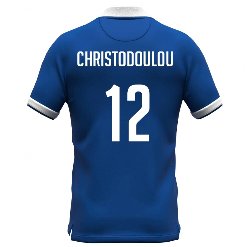 Danxen Dámské Kypr Georgios Christodoulou #12 Královská Modrá Bílá Domů Hráčské Dresy 26-28 Dres