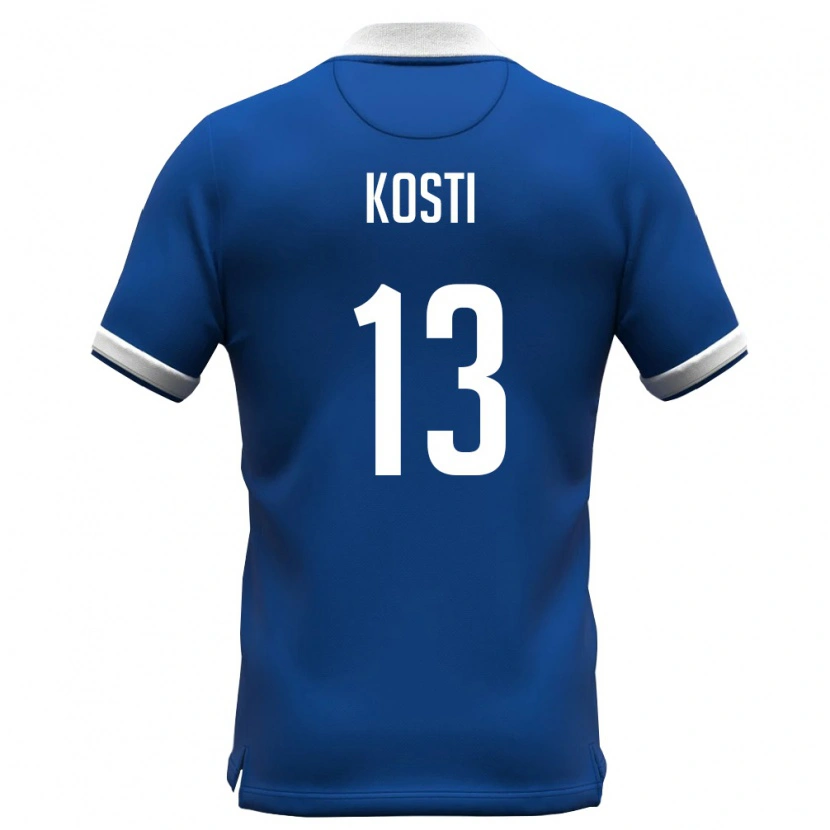 Danxen Dámské Kypr Giannis Kosti #13 Královská Modrá Bílá Domů Hráčské Dresy 26-28 Dres