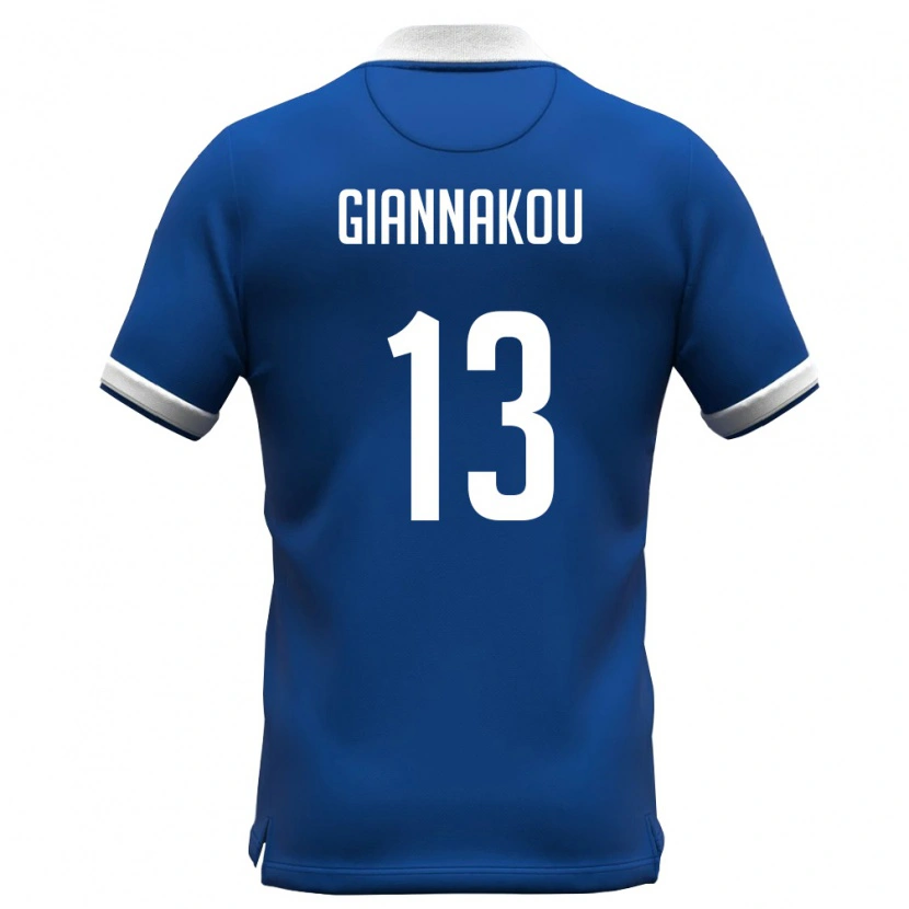 Danxen Dámské Kypr Konstantinos Giannakou #13 Královská Modrá Bílá Domů Hráčské Dresy 26-28 Dres