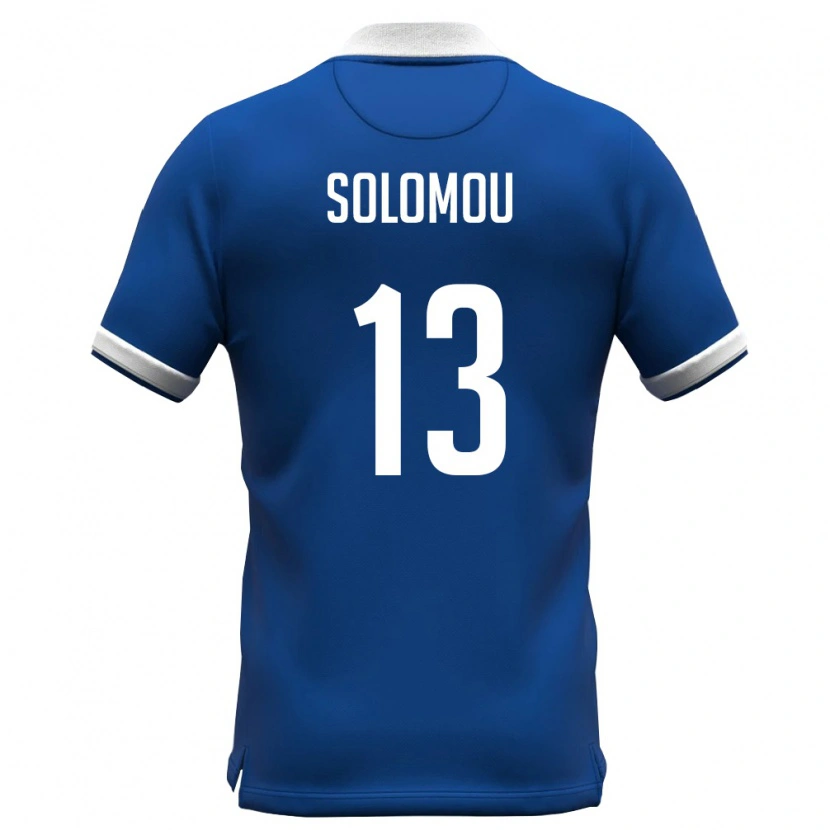 Danxen Dámské Kypr Michail Solomou #13 Královská Modrá Bílá Domů Hráčské Dresy 26-28 Dres