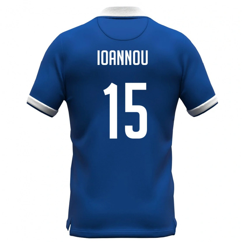 Danxen Dámské Kypr Petros Ioannou #15 Královská Modrá Bílá Domů Hráčské Dresy 26-28 Dres