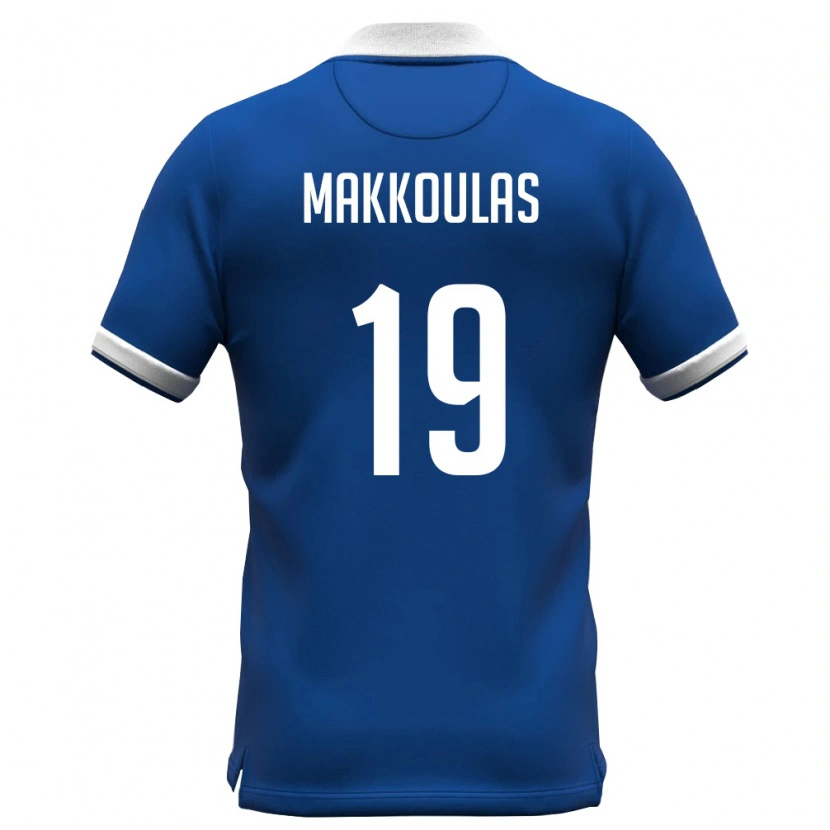 Danxen Dámské Kypr Petros Makkoulas #19 Královská Modrá Bílá Domů Hráčské Dresy 26-28 Dres