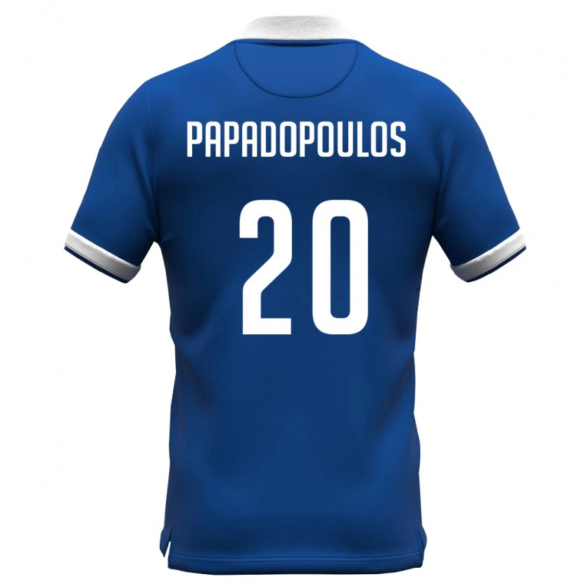 Danxen Dámské Kypr Christos Papadopoulos #20 Královská Modrá Bílá Domů Hráčské Dresy 26-28 Dres