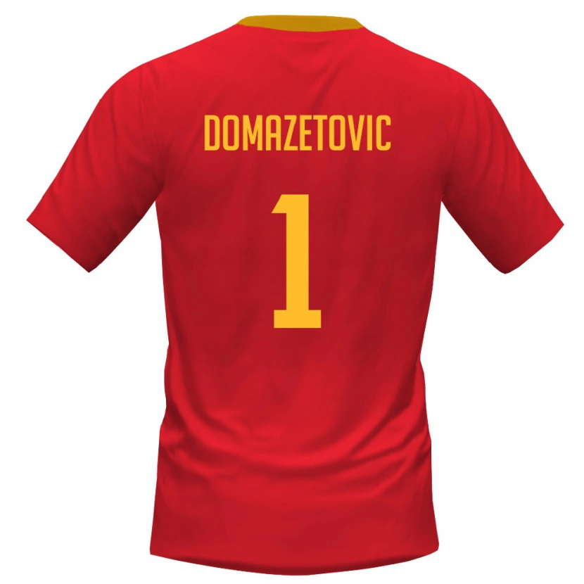 Danxen Dámské Černá Hora Filip Domazetovic #1 Červená Žlutá Domů Hráčské Dresy 26-28 Dres