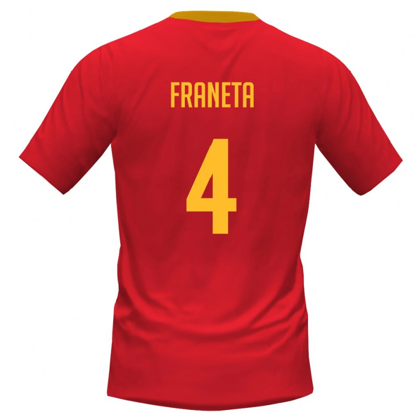 Danxen Dámské Černá Hora Marko Franeta #4 Červená Žlutá Domů Hráčské Dresy 26-28 Dres
