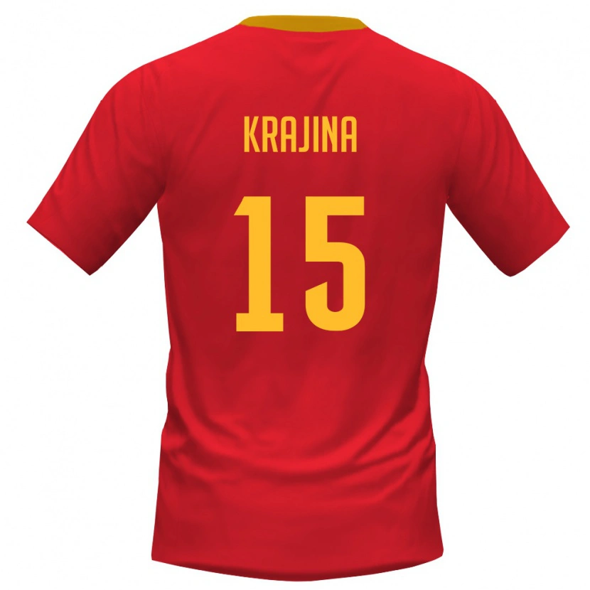 Danxen Dámské Černá Hora Omar Krajina #15 Červená Žlutá Domů Hráčské Dresy 26-28 Dres