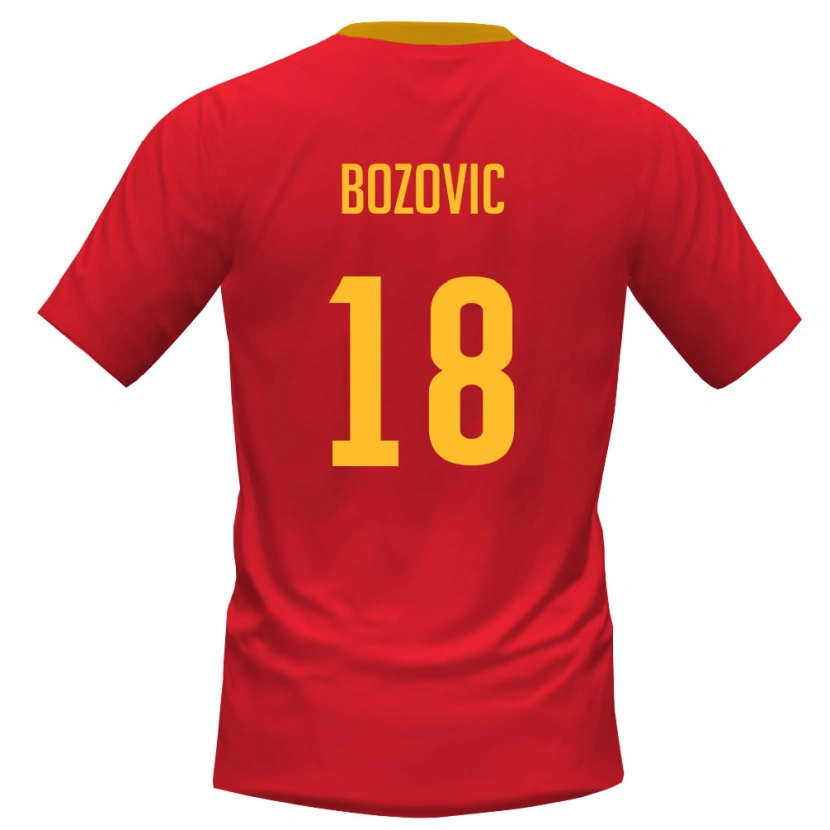 Danxen Dámské Černá Hora Andrej Bozovic #18 Červená Žlutá Domů Hráčské Dresy 26-28 Dres