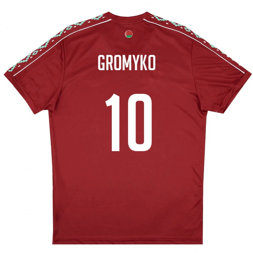 Danxen Dámské Bělorusko Valeriy Gromyko #10 Tmavě Červená Bílá Domů Hráčské Dresy 26-28 Dres