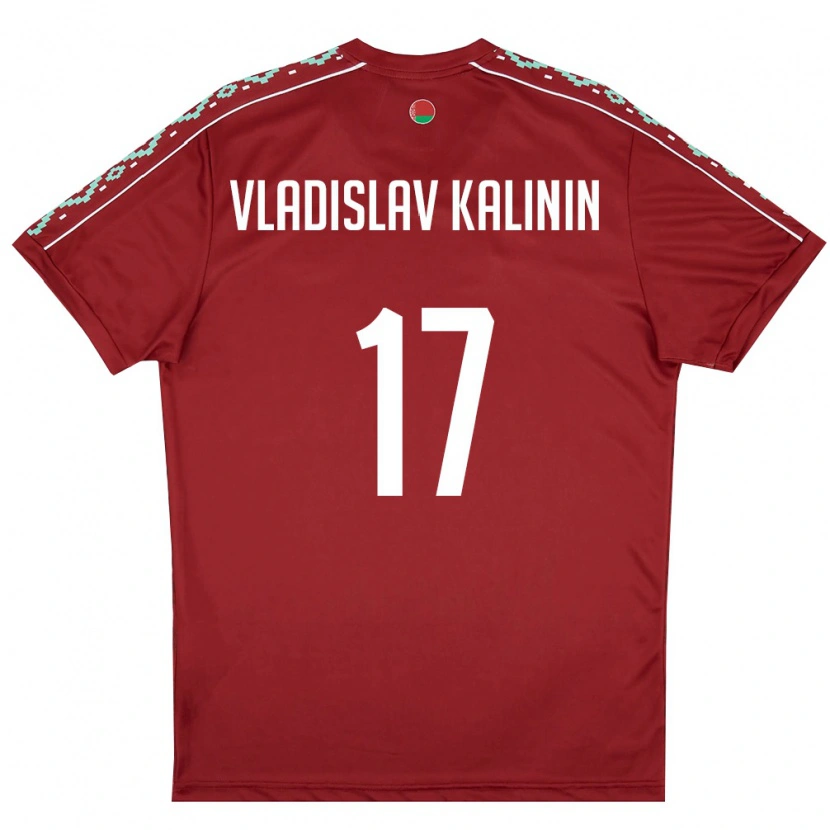 Danxen Dámské Bělorusko Vladislav Kalinin #17 Tmavě Červená Bílá Domů Hráčské Dresy 26-28 Dres