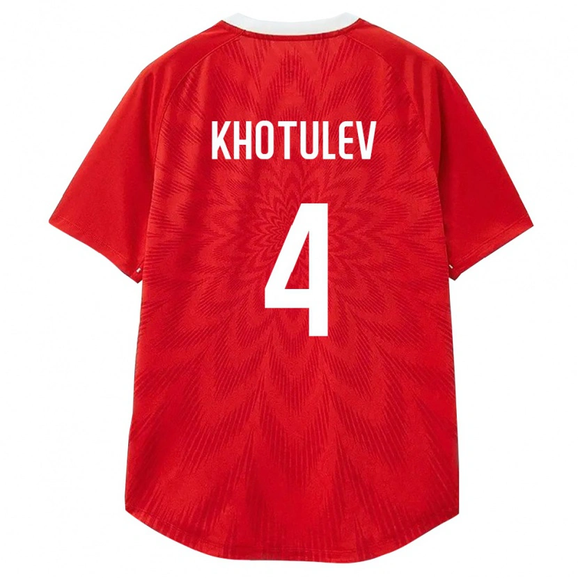Danxen Dámské Rusko Timofey Khotulev #4 Červená Bílá Hnědá Domů Hráčské Dresy 26-28 Dres