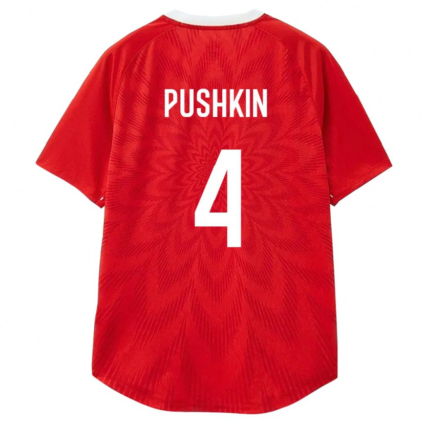 Danxen Dámské Rusko Zakhar Pushkin #4 Červená Bílá Hnědá Domů Hráčské Dresy 26-28 Dres