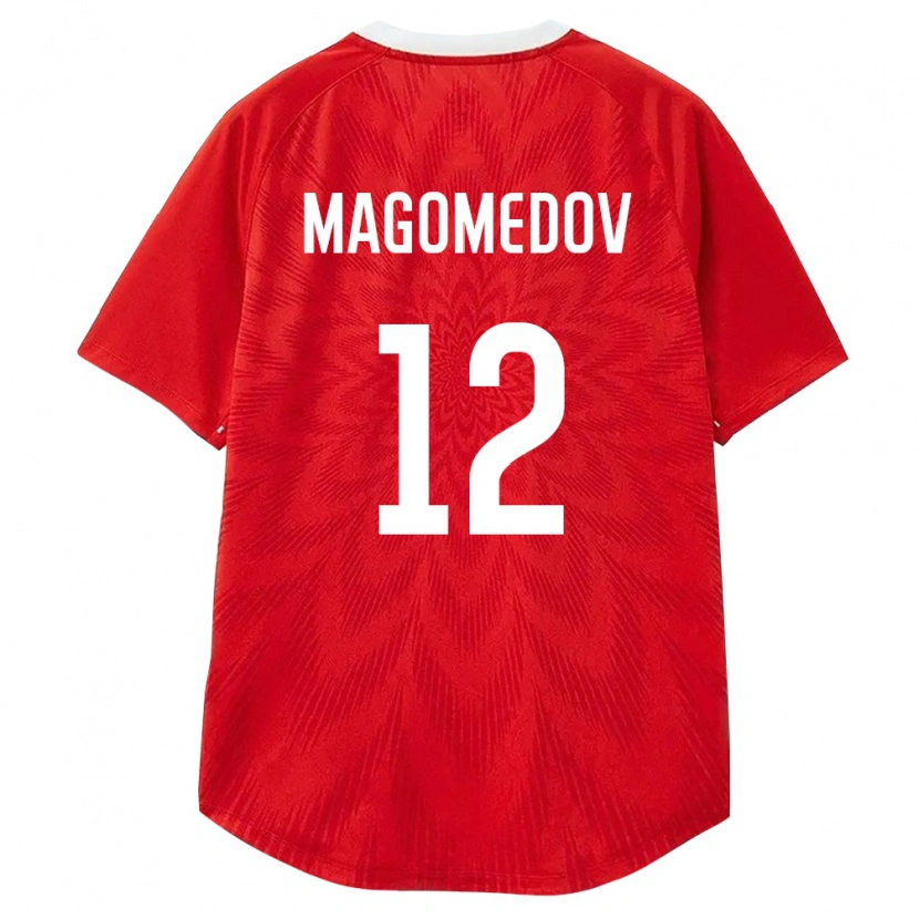 Danxen Dámské Rusko Yakhya Magomedov #12 Červená Bílá Hnědá Domů Hráčské Dresy 26-28 Dres