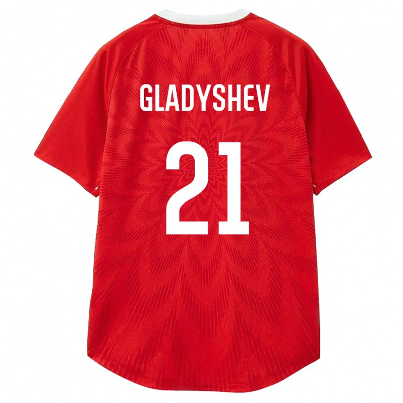 Danxen Dámské Rusko Yaroslav Gladyshev #21 Červená Bílá Hnědá Domů Hráčské Dresy 26-28 Dres