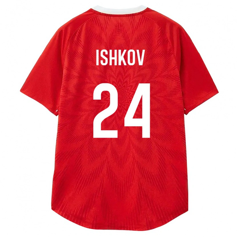Danxen Dámské Rusko Ilya Ishkov #24 Červená Bílá Hnědá Domů Hráčské Dresy 26-28 Dres