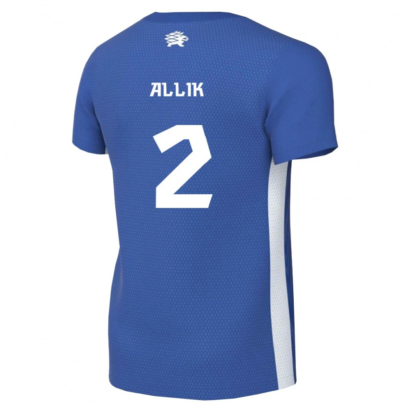 Danxen Dámské Estonsko Arti Allik #2 Tmavě Modrá Bílá Domů Hráčské Dresy 26-28 Dres