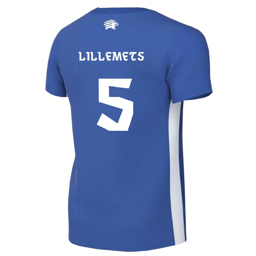 Danxen Dámské Estonsko Johannes Lillemets #5 Tmavě Modrá Bílá Domů Hráčské Dresy 26-28 Dres